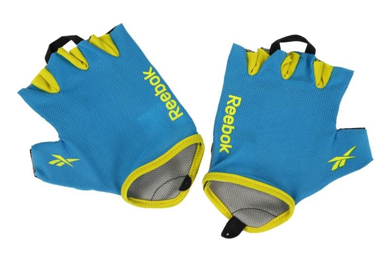 Reebok, Fitness Gloves, Blue / Yellow