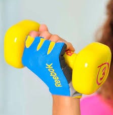 Reebok, Fitness Gloves, Blue / Yellow
