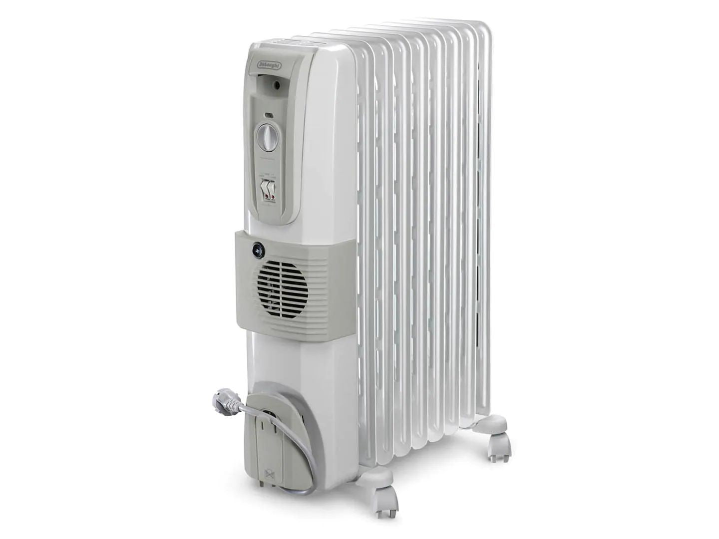 Delonghi, Oil Heater, 9 Fins, 2500 Watts, Thermostat, White