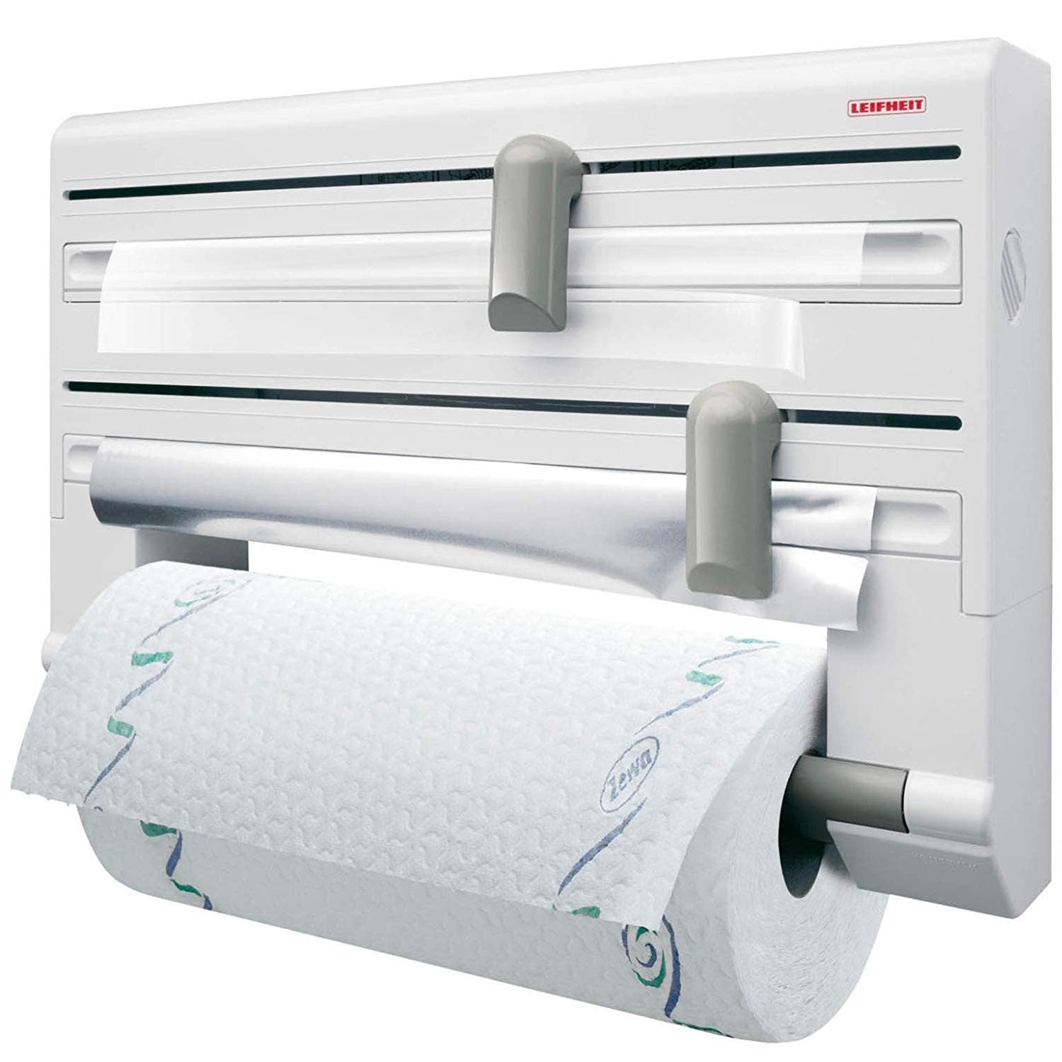 Leifheit, Wall-Mounted Roll Holder, White / Grey
