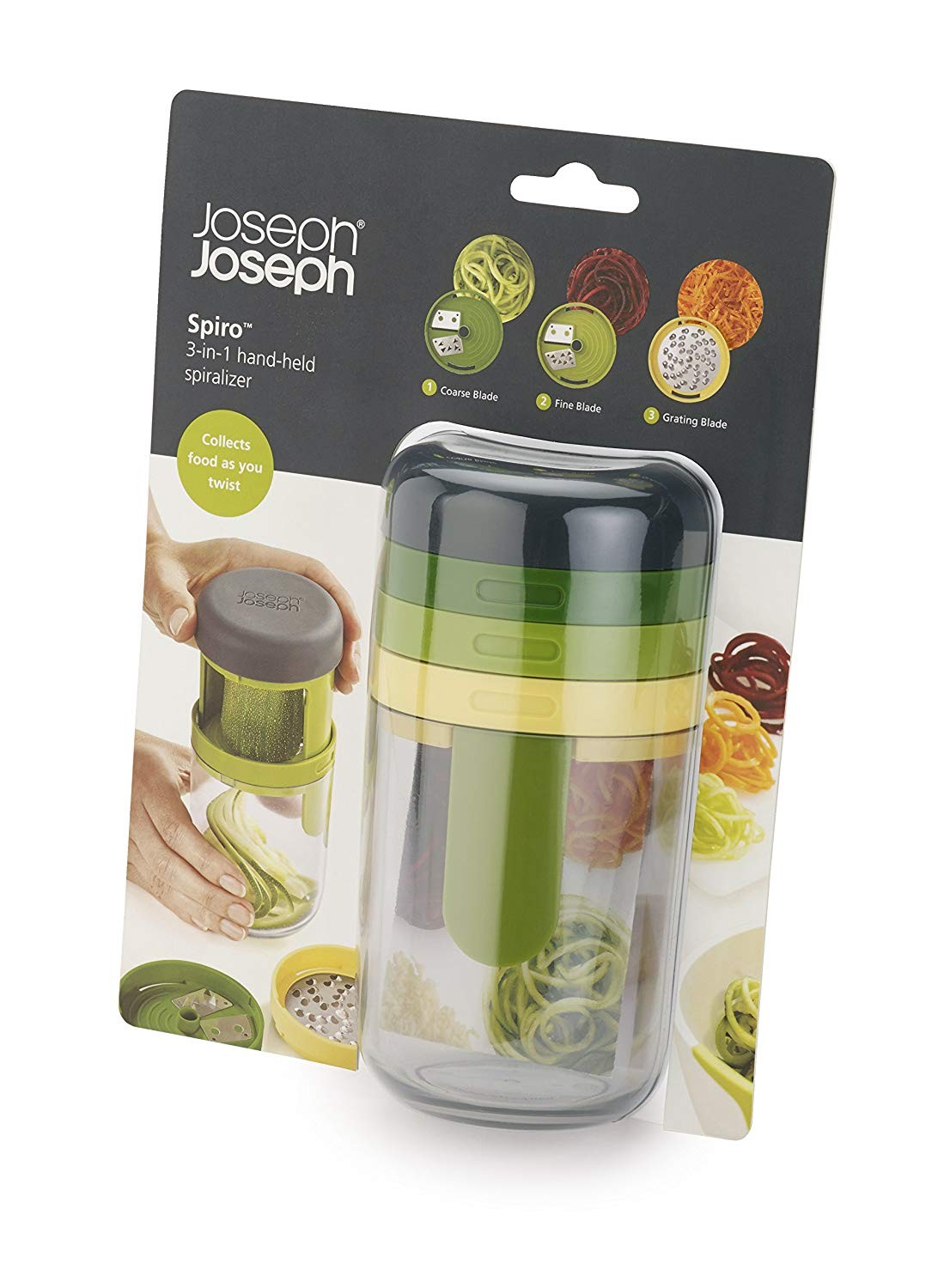 Joseph Joseph, Spiralizer, 3 in 1, hand held, Green