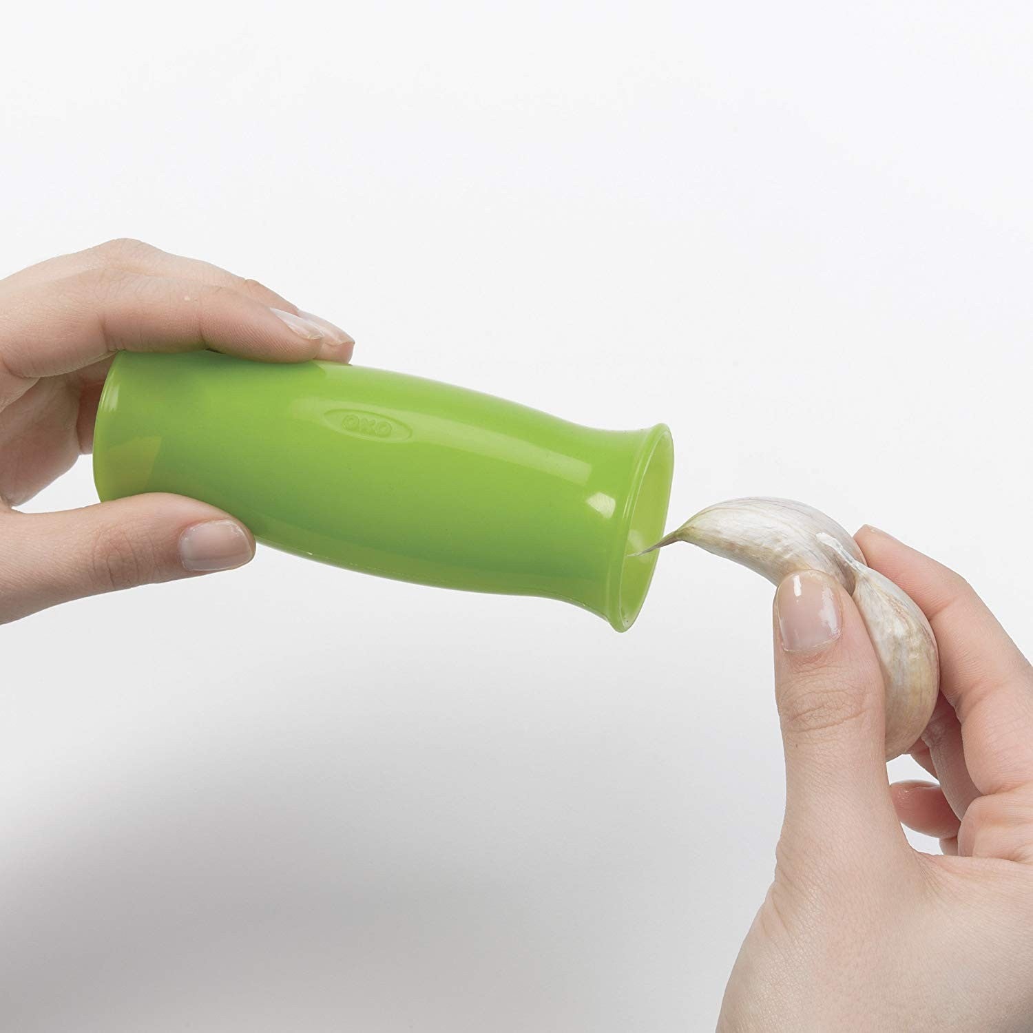 Oxo, Garlic Peeler, Stay-Clean Storage Case, Silicone, Green