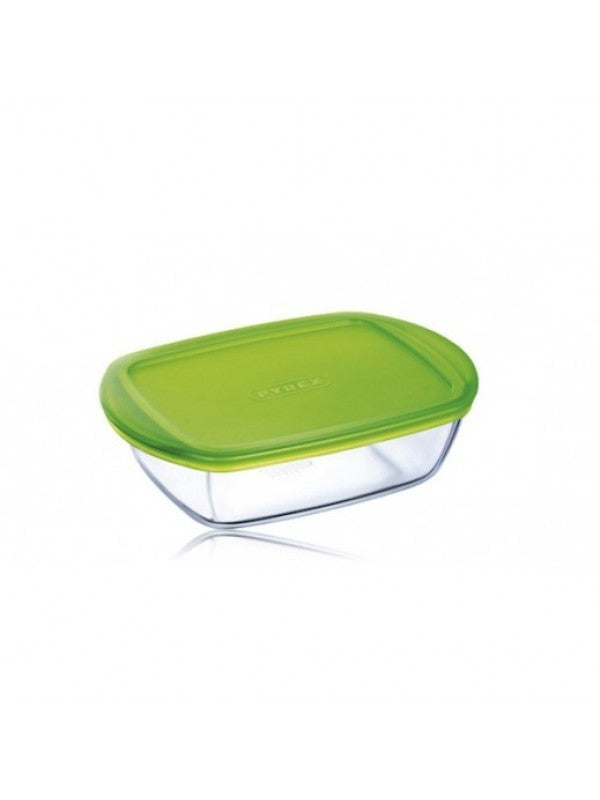 Pyrex, Rectangular Dish with Plastic Lid, 2.7 L, Green