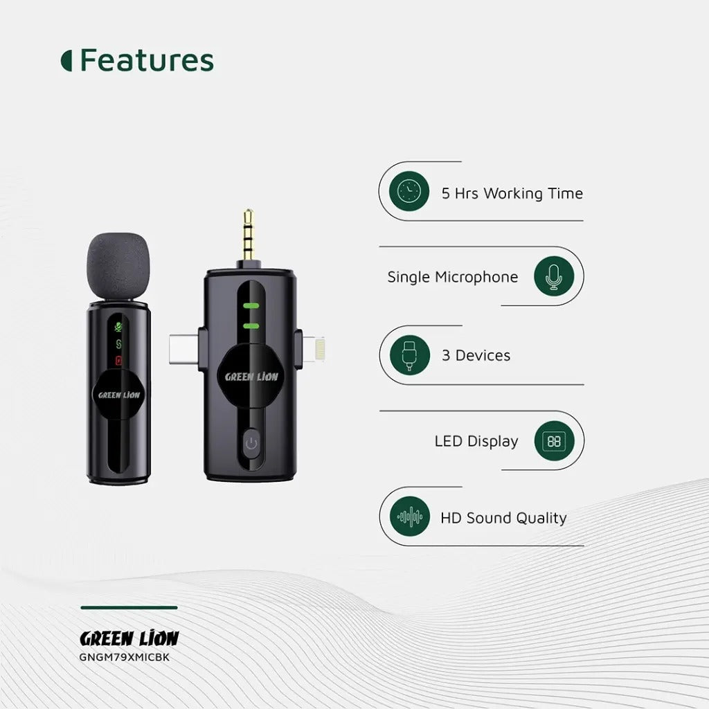 Green Lion 3-in-1 Noise Cancellation Microphone