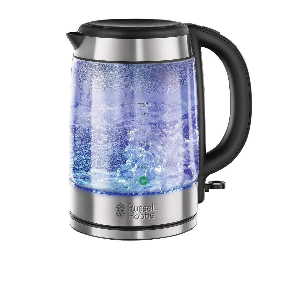 Russell Hobbs, Illuminating Glass Kettle, 3000 Watts, 1.7 L, Black
