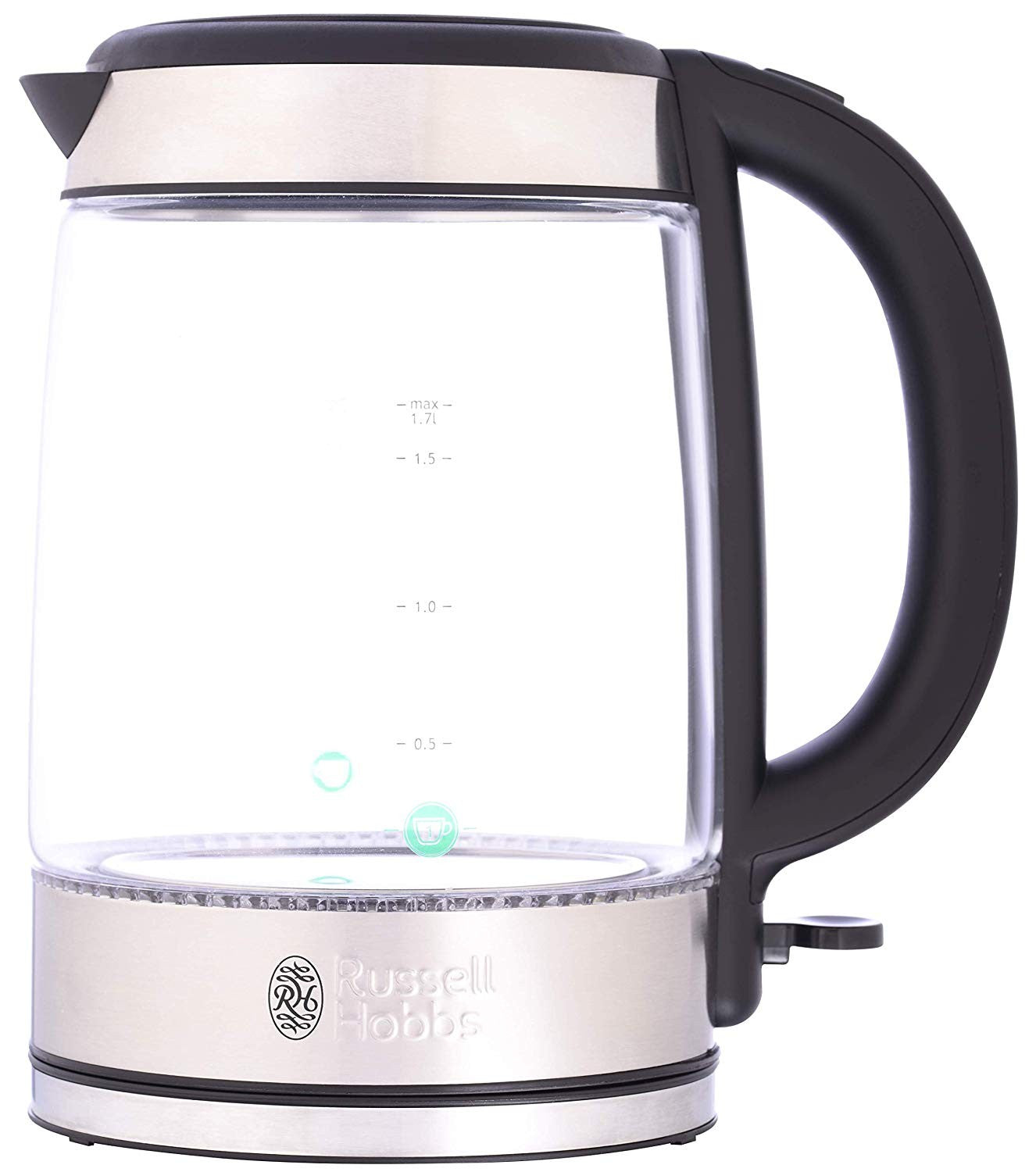 Russell Hobbs, Illuminating Glass Kettle, 3000 Watts, 1.7 L, Black