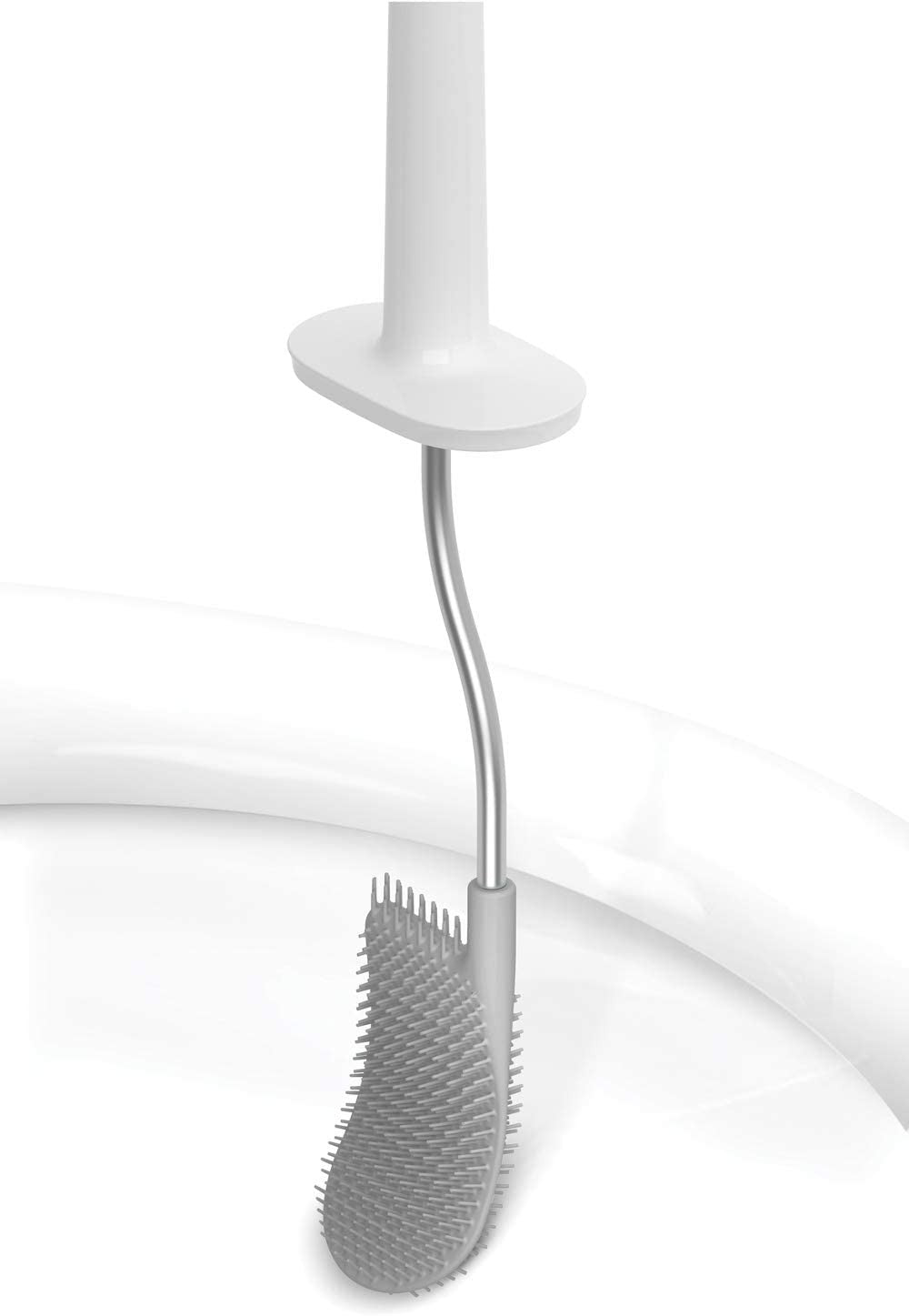 Joseph Joseph, Bathroom Flex Plus Smart Toilet Brush with Storage Bay, White/Grey