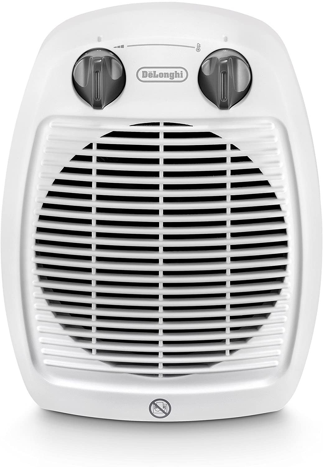 Delonghi, Up-Right Fan Heater, Anti-Frost, Double Safety System, 1000-2000 Watts, White