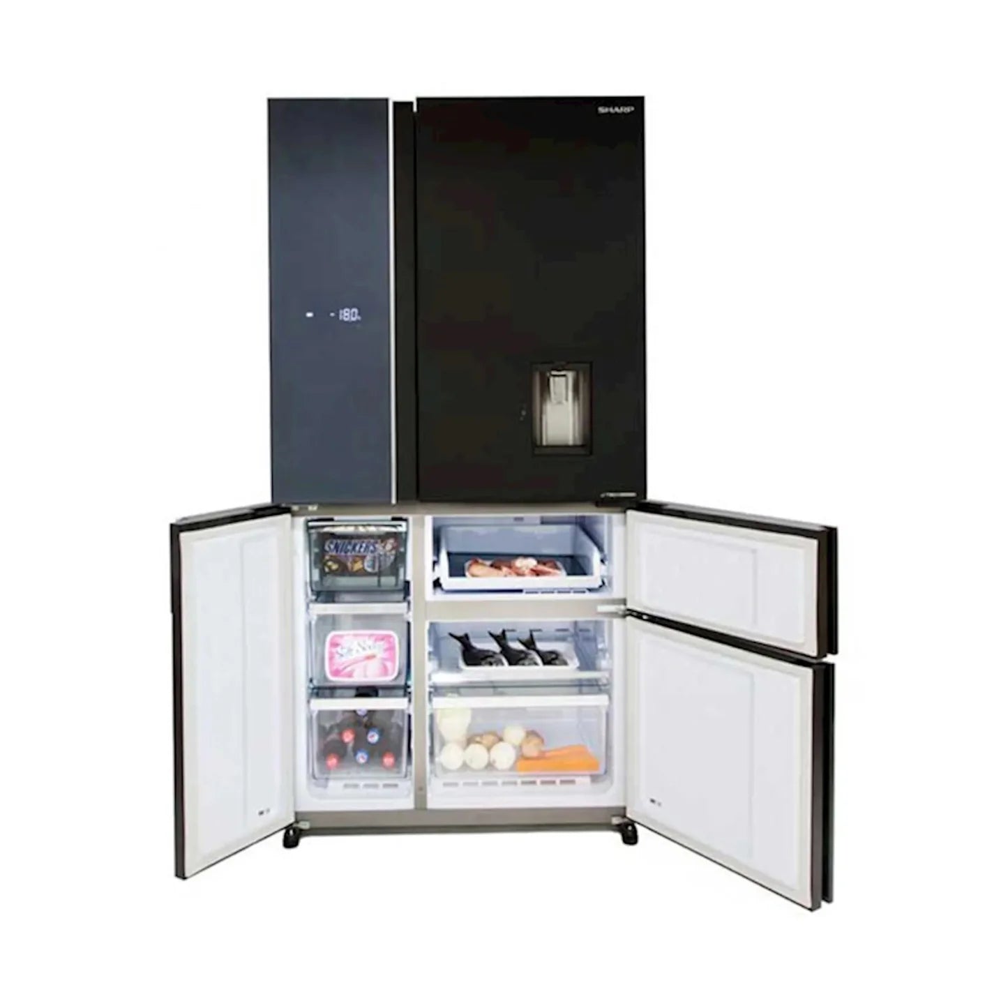 Sharp Fridge 5 Doors, Inverter Black