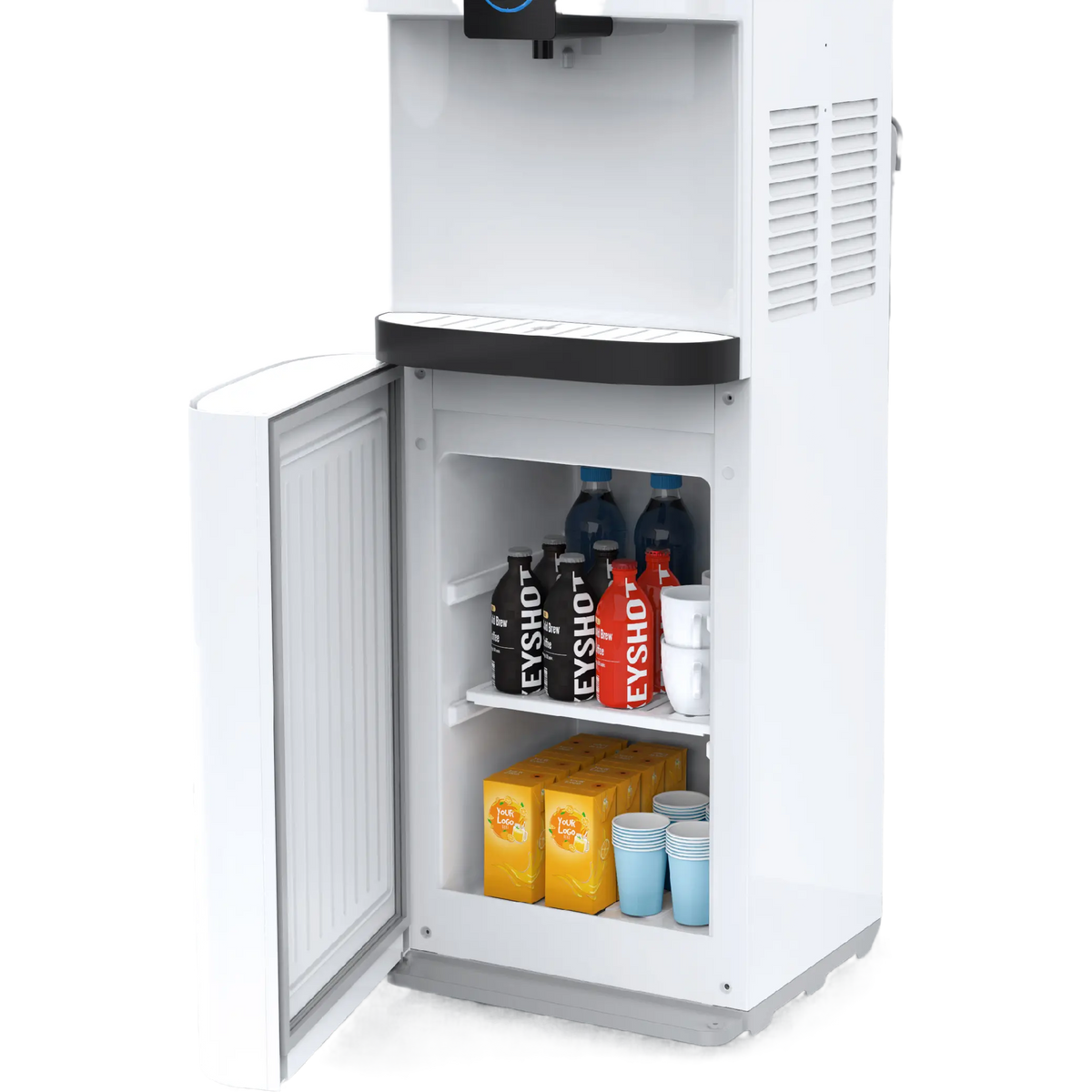 Midea Top Loading Water Dispenser with Refrigerator, White