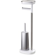 Joseph Joseph, Easy Store Butler Toilet Paper Holder Stand and Flex Toilet Brush with Shelf and Drawer, Stainless Steel