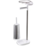 Joseph Joseph, Easy Store Butler Toilet Paper Holder Stand and Flex Toilet Brush with Shelf and Drawer, Stainless Steel