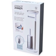 Joseph Joseph, Easy Store Butler Toilet Paper Holder Stand and Flex Toilet Brush with Shelf and Drawer, Stainless Steel