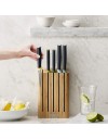 Joseph Joseph, Elevate Knife Set with Slimline Bamboo Block Japanese Stainless Steel, Opal, 6-piece