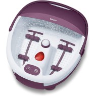 Beurer Foot Bath Spa, Water Tempering, Relaxing Vibration Massage & Bubble with Pedicure Attachments, 60 Watts, White