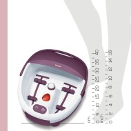 Beurer Foot Bath Spa, Water Tempering, Relaxing Vibration Massage & Bubble with Pedicure Attachments, 60 Watts, White