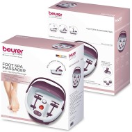 Beurer Foot Bath Spa, Water Tempering, Relaxing Vibration Massage & Bubble with Pedicure Attachments, 60 Watts, White