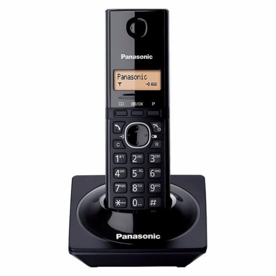 Panasonic, Cordless Telephone, 1.25 Inch Amber Backlit, Black
