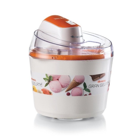 Ariete, Gran Gelato Ice Cream Maker, 1.5 L, 12 Watts, White & Orange