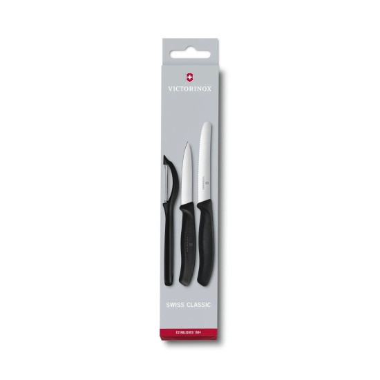 Victorinox, Swiss Classic Paring Knife Set with Peeler, 3 Pieces, Red / Black