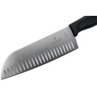 Victorinox, Swiss Classic Santoku Fluted Japanese Style Knife, 17 CM, Black