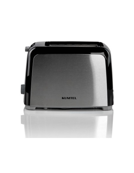 Kumtel, 2 Slice Toaster, 750 Watts, Stainless Steel / Black