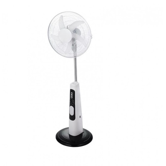 Bonanza, Rechargeable Stand Fan, 18 Inches, White & Black