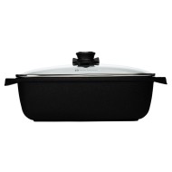 Swiss Diamond, Nonstick Roaster With Glass Lid, Black