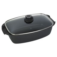 Swiss Diamond, Nonstick Roaster With Glass Lid, Black