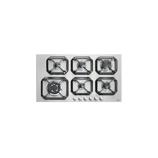 Lofra, Plutone Gas Hob, 90 CM, 6 Gas Burners, Stainless Steel