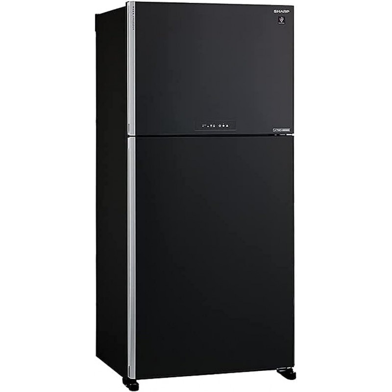 Sharp, Top Mount Refrigerator, 25 Cubic Feet, Inverter, No Frost, 538 L,  Glossy Black