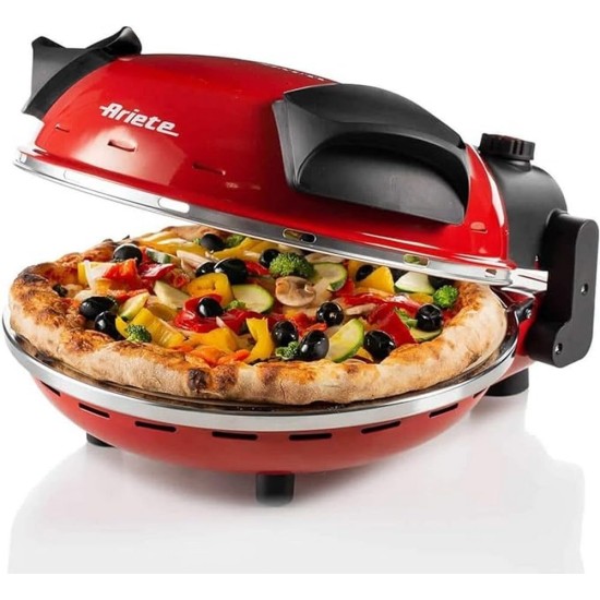 Ariete, Pizza in 4 Minutes Multi-use Pizza Oven, 1200 Watts, Black / Red