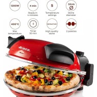 Ariete, Pizza in 4 Minutes Multi-use Pizza Oven, 1200 Watts, Black / Red