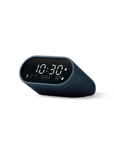 Lexon, Ray Clock Alarm Clock With Thermometer & Hygrometer, Blue