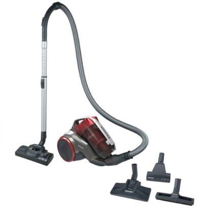 Hoover Canister Vacuum Cleaner, Bagless, 800 Watts, Red