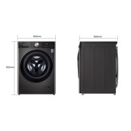 LG WM 12/8kg Washer & Dryer, AI DD™, Black Steel Color