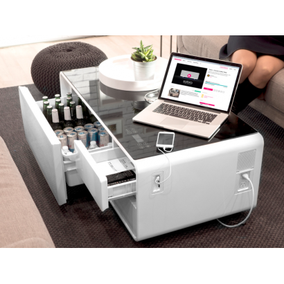 EchoChill Smart Coffee Table with Fridge & Bluetooth Speaker