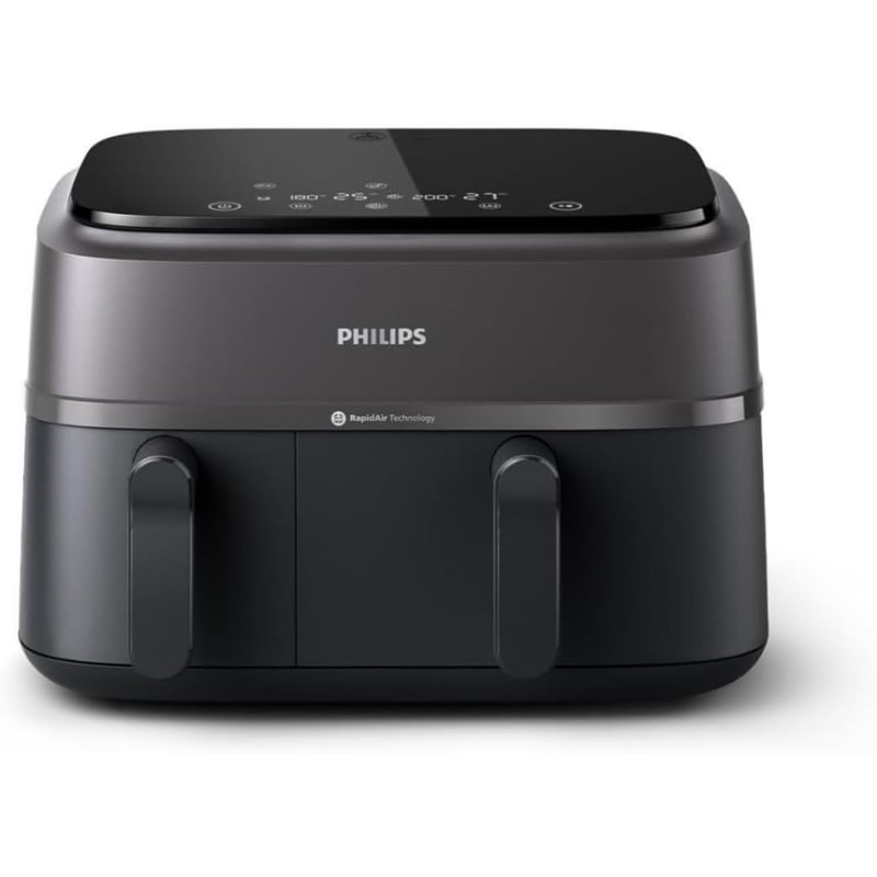 Philips Dual Air Fryer, 9L, 2750W, Black