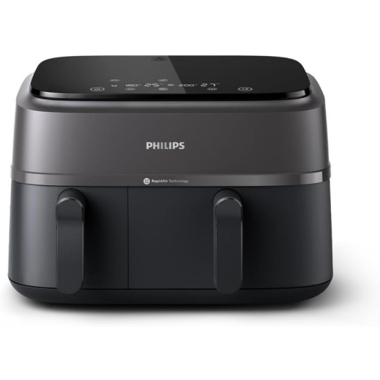 Philips Dual Air Fryer, 9L, 2750W, Black