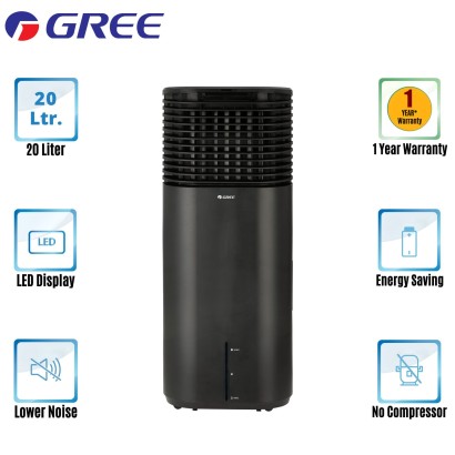Gree Portable Air Cooler, 20 L, 145 Watts, Black