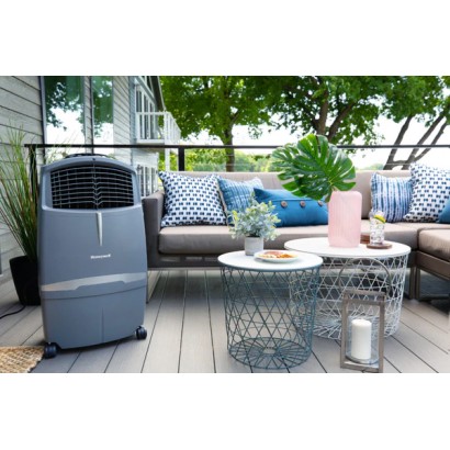 Honeywell Indoor Evaporative Air Cooler with Remote Control, Gray