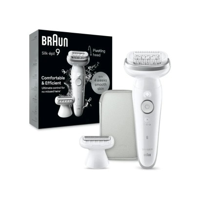 Braun Silk-épil 9 Wet & Dry Epilator, With Lady Shaver Head & Trimmer Comb