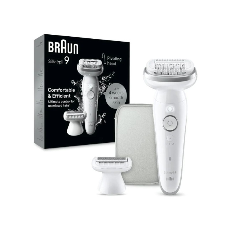 Braun Silk-épil 9 Wet & Dry Epilator, With Lady Shaver Head & Trimmer Comb