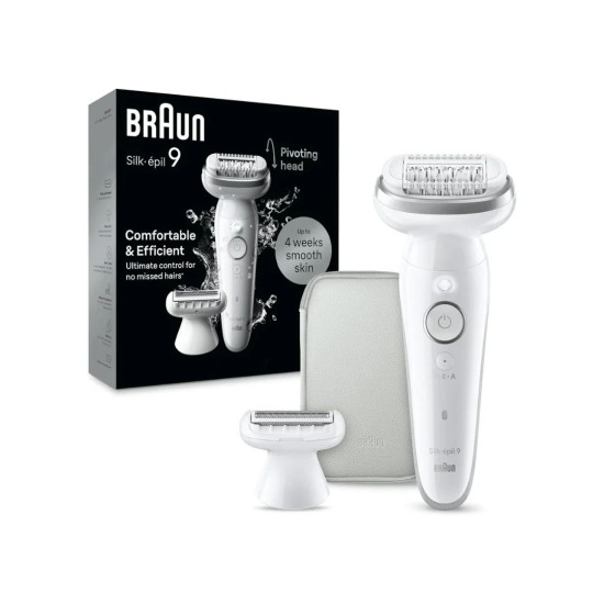 Braun Silk-épil 9 Wet & Dry Epilator, With Lady Shaver Head & Trimmer Comb