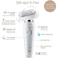 Braun Silk-épil 9 Flex Wet & Dry Epilator, 360° Flexible Head for Easy Epilation