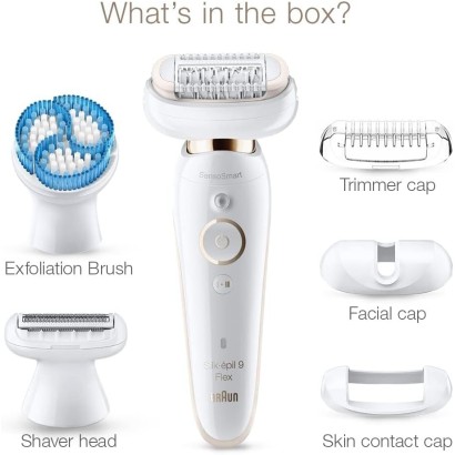 Braun Silk-épil 9 Flex Wet & Dry Epilator, 360° Flexible Head for Easy Epilation