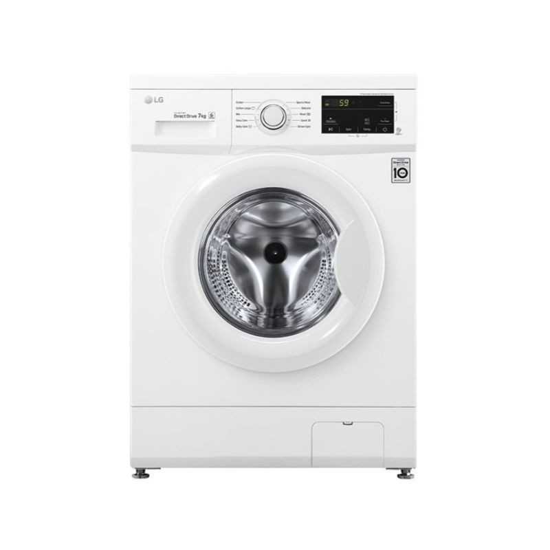LG 7K Front Load Washer, 1200 RPM, White