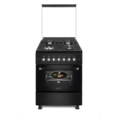 Milano Freestanding Gas, 4 Burners, Black