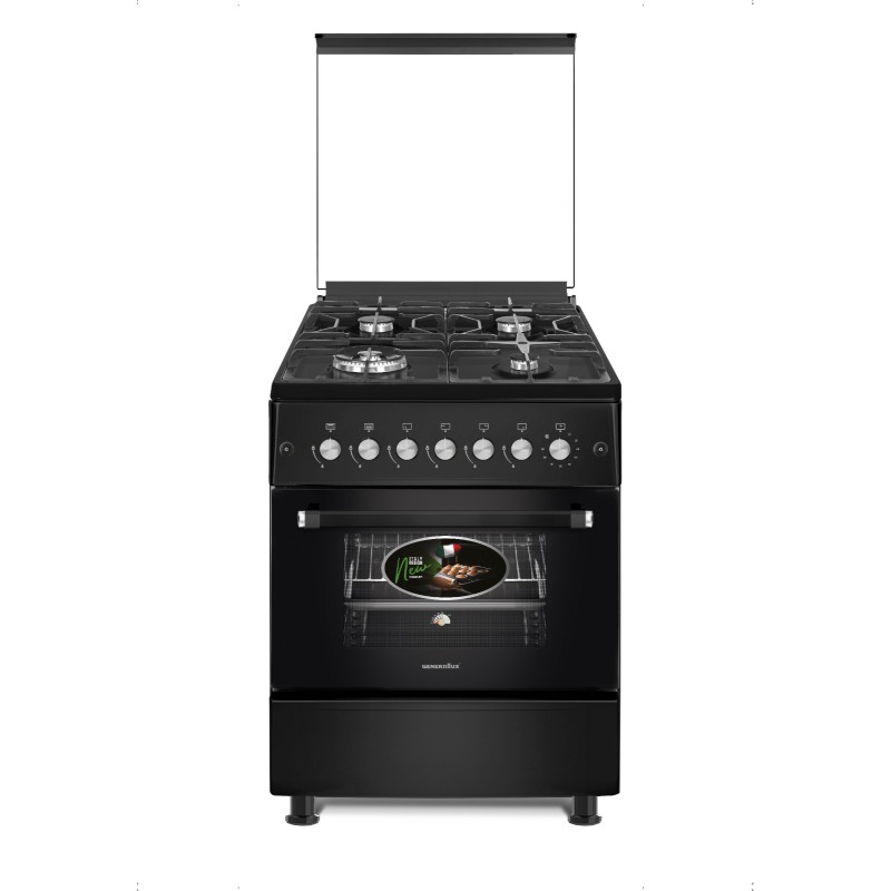 Milano Freestanding Gas, 4 Burners, Black