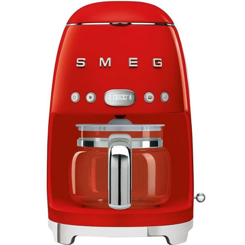 Smeg 50's Style Aesthetic Drip Coffee Machine, 12 Cups, Red